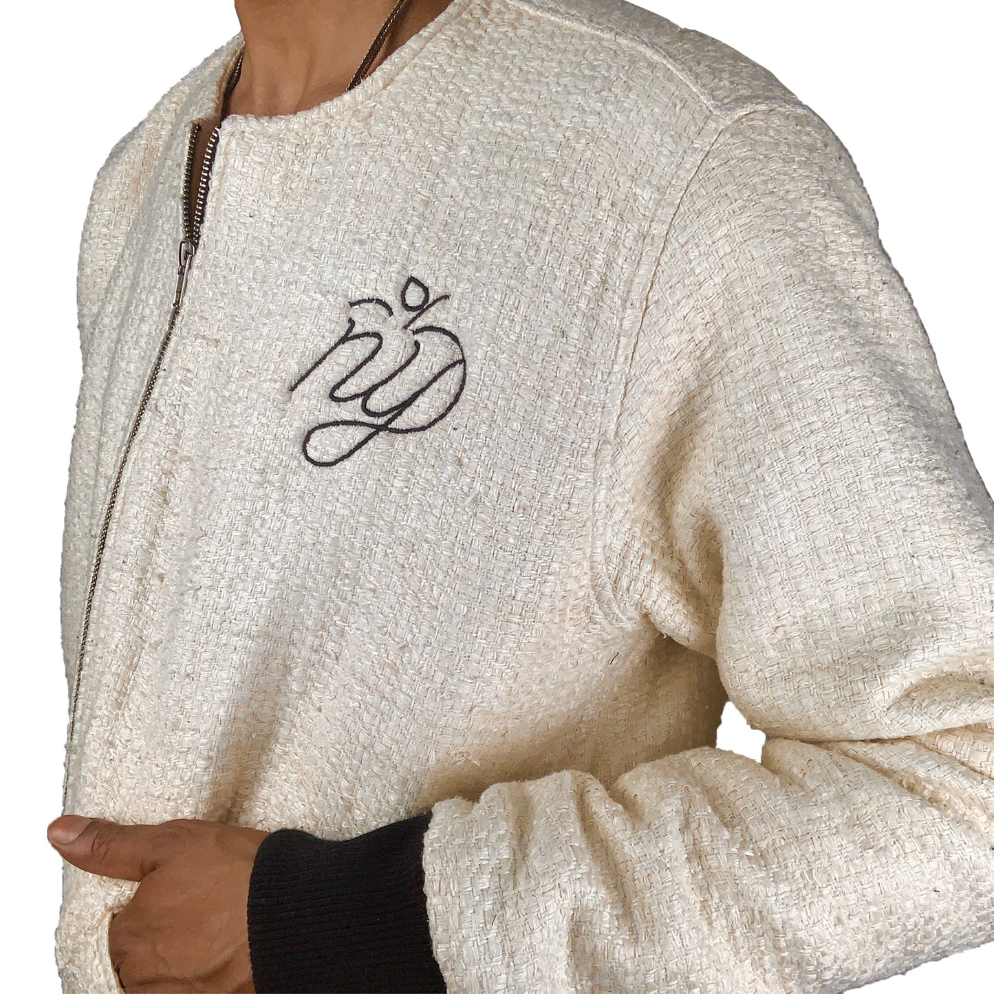 NY Logo Jacket - Ivory Boucle