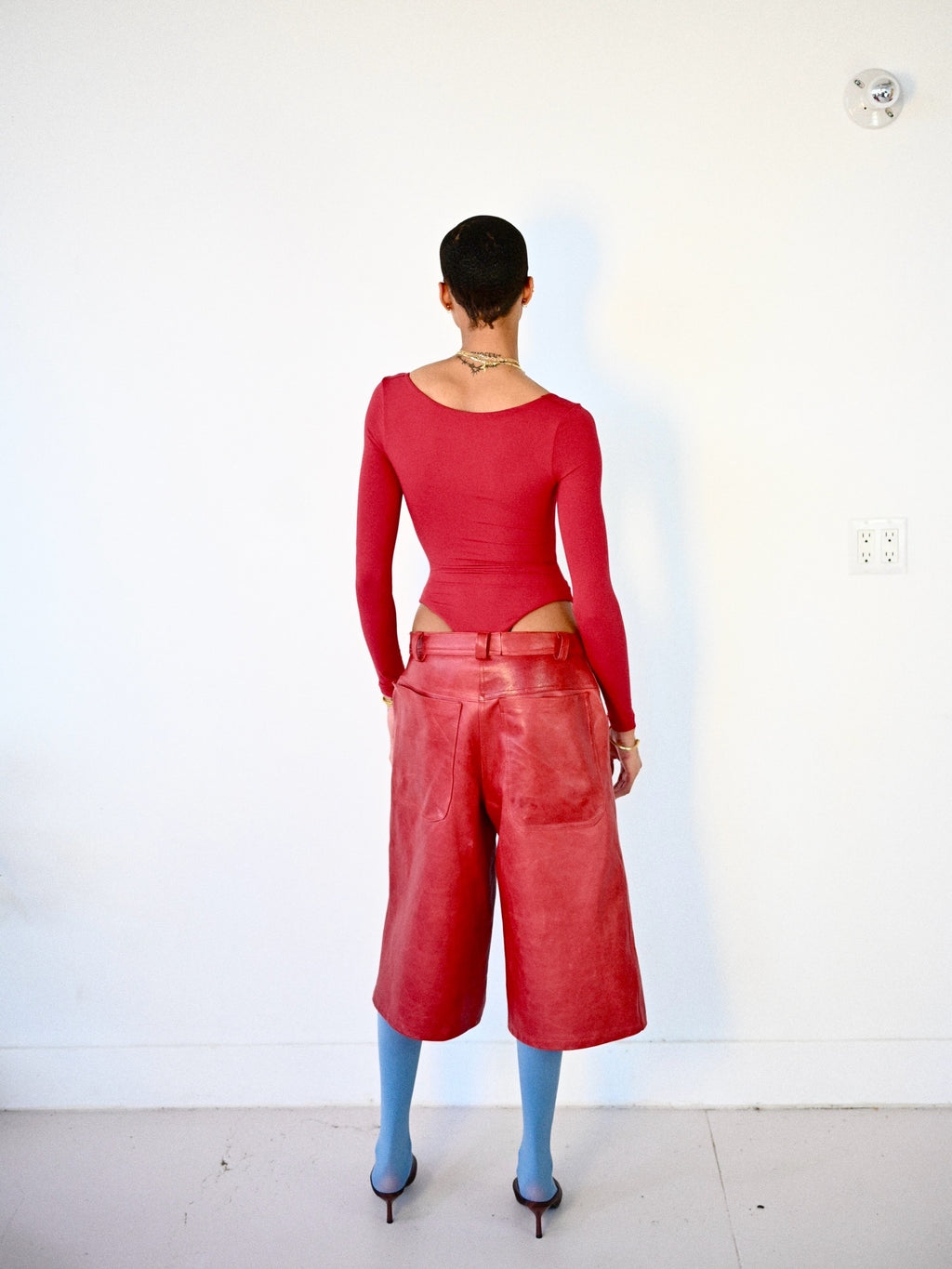Leather Long Short
